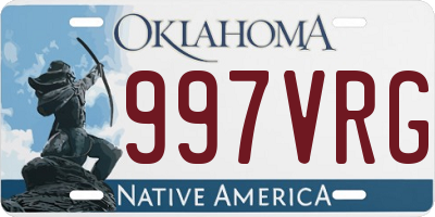 OK license plate 997VRG