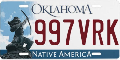 OK license plate 997VRK