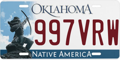 OK license plate 997VRW