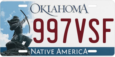 OK license plate 997VSF