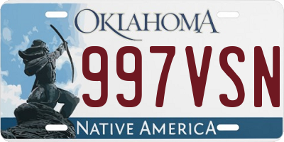 OK license plate 997VSN