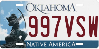 OK license plate 997VSW