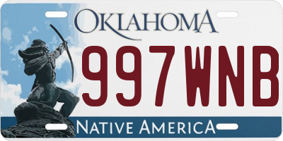 OK license plate 997WNB