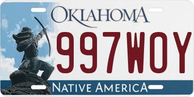 OK license plate 997WOY
