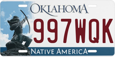 OK license plate 997WQK