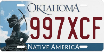 OK license plate 997XCF