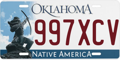 OK license plate 997XCV
