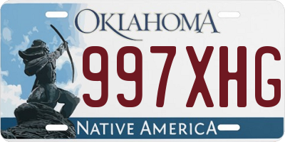 OK license plate 997XHG