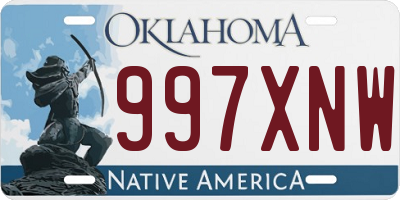 OK license plate 997XNW