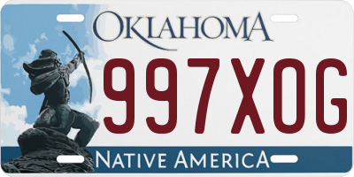 OK license plate 997XOG