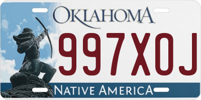 OK license plate 997XOJ