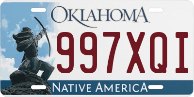 OK license plate 997XQI