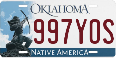 OK license plate 997YOS