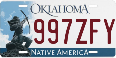OK license plate 997ZFY