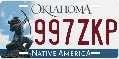 OK license plate 997ZKP