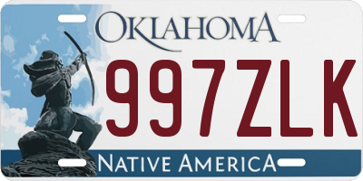 OK license plate 997ZLK