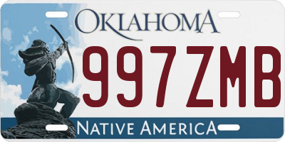 OK license plate 997ZMB