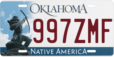 OK license plate 997ZMF