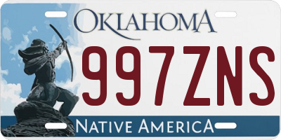 OK license plate 997ZNS