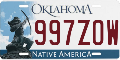 OK license plate 997ZOW