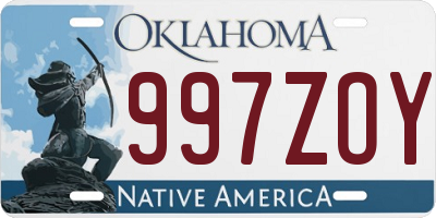 OK license plate 997ZOY