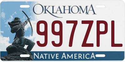 OK license plate 997ZPL