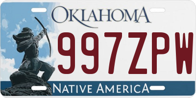 OK license plate 997ZPW