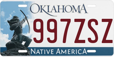 OK license plate 997ZSZ