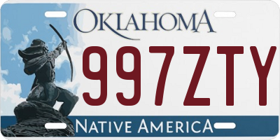 OK license plate 997ZTY