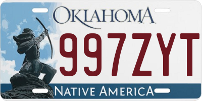 OK license plate 997ZYT