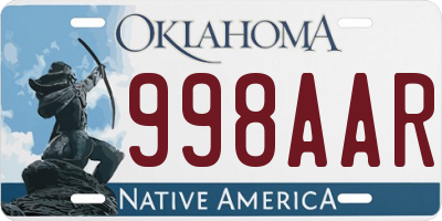 OK license plate 998AAR