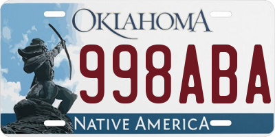 OK license plate 998ABA