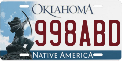 OK license plate 998ABD