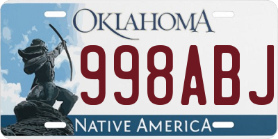 OK license plate 998ABJ