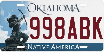 OK license plate 998ABK