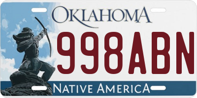 OK license plate 998ABN