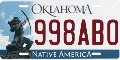 OK license plate 998ABO