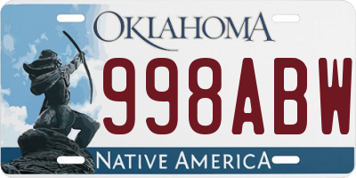 OK license plate 998ABW
