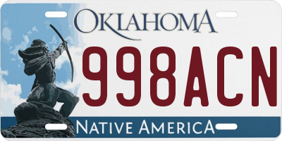 OK license plate 998ACN