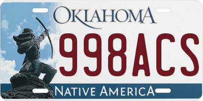 OK license plate 998ACS