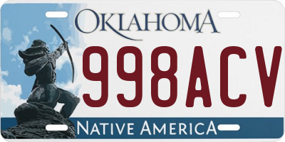 OK license plate 998ACV