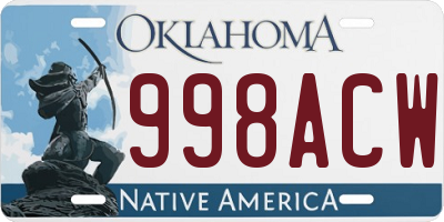 OK license plate 998ACW