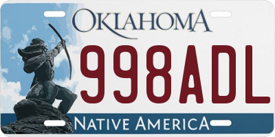 OK license plate 998ADL
