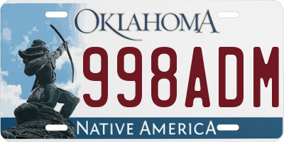 OK license plate 998ADM