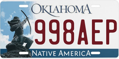 OK license plate 998AEP