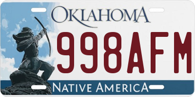 OK license plate 998AFM