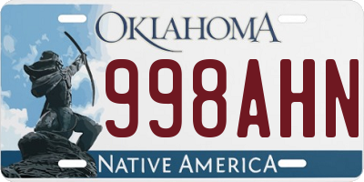 OK license plate 998AHN
