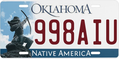 OK license plate 998AIU