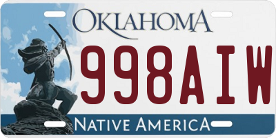 OK license plate 998AIW