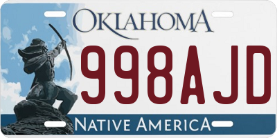 OK license plate 998AJD